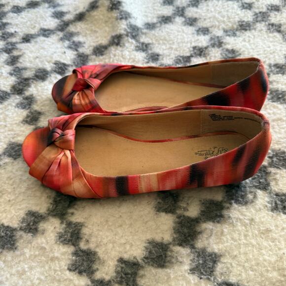 Self Esteem Peep Toe Flats‎ 7.5M Multicolor Twist Knot Ballet Y2K Aesthetic - Picture 5 of 6